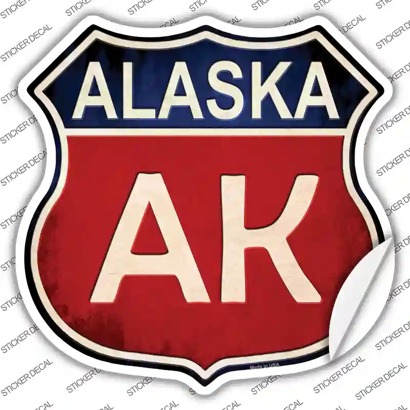 HS-497s-XL Alaska Novelty Highway Shield Sticker Decal - Extra Large
