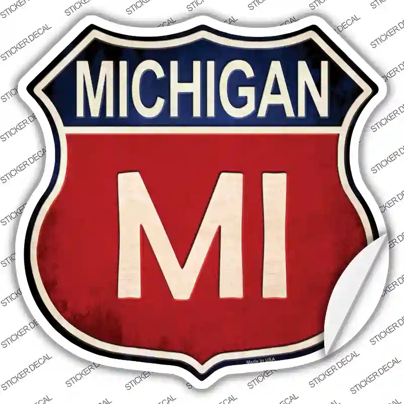 HS-517s-S Michigan Novelty Highway Shield Sticker Decal - Small