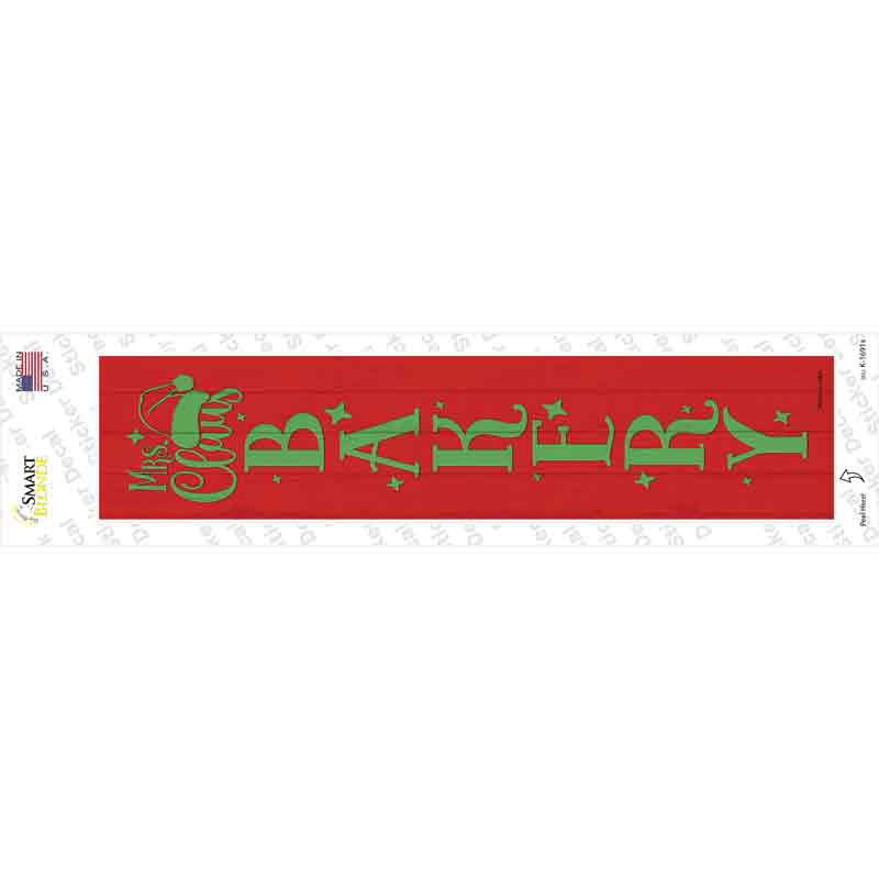 K-1691s-M Mrs Claus Bakery Red Novelty Narrow Sticker Decal - Medium