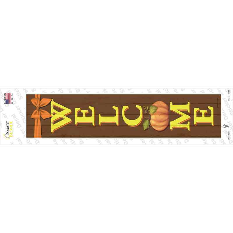 K-1698s-M Welcome Pumpkin Novelty Narrow Sticker Decal - Medium