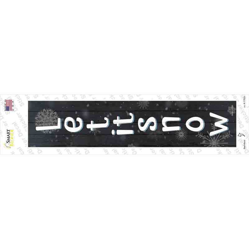 K-1702s-M Let It Snow Black Novelty Narrow Sticker Decal - Medium