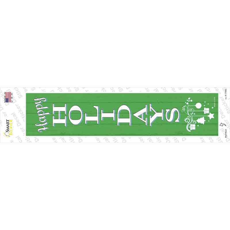 K-1706s-M Happy Holidays Green Novelty Narrow Sticker Decal - Medium