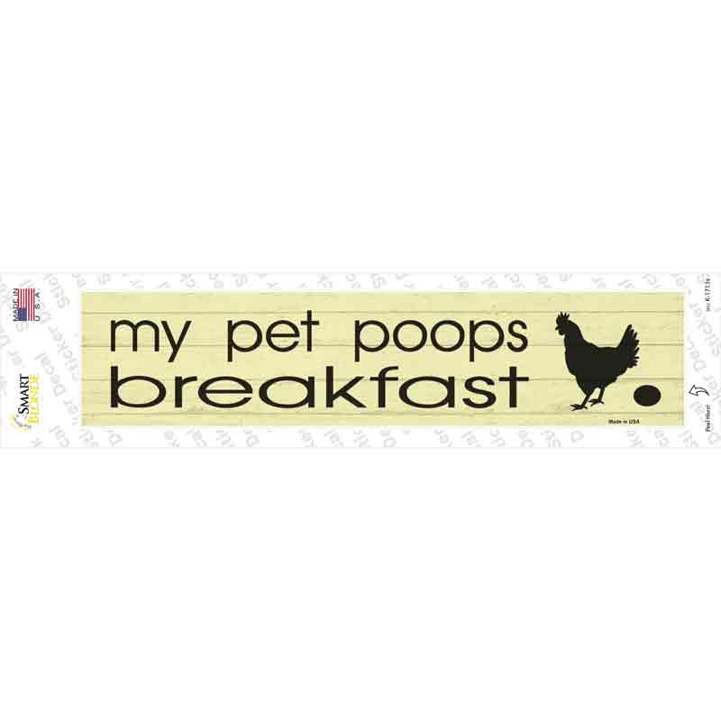 K-1713s-M Pet Poops Breakfast Novelty Narrow Sticker Decal - Medium