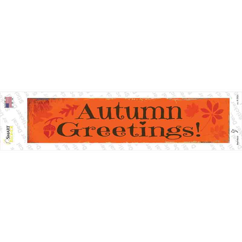 K-592s-M Autumn Greetings Novelty Narrow Sticker Decal - Medium