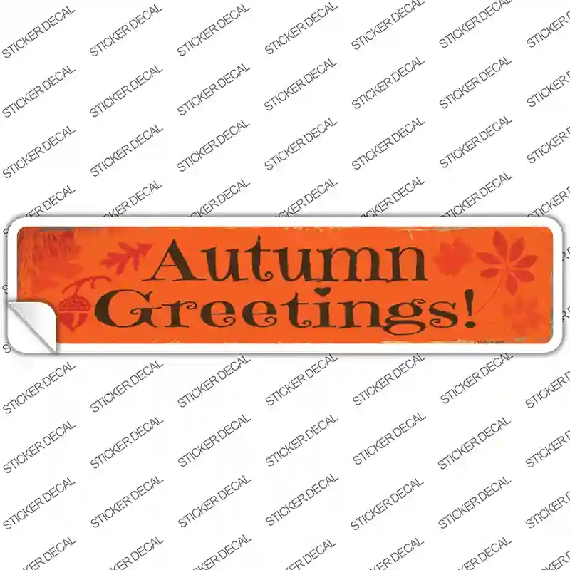 K-592s-S Autumn Greetings Novelty Narrow Sticker Decal - Small