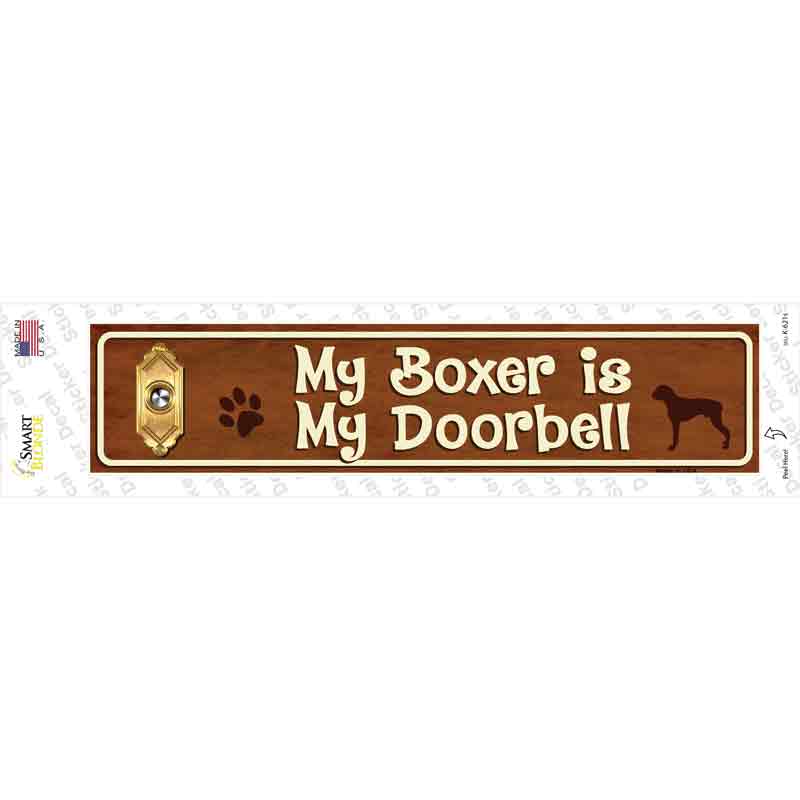 K-621s-M Boxer is Doorbell Novelty Narrow Sticker Decal - Medium