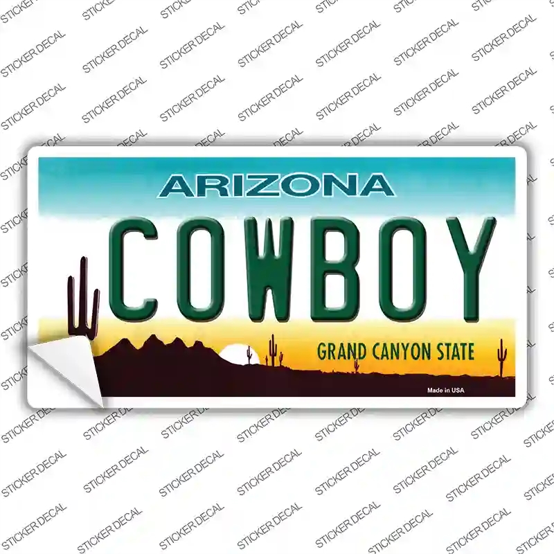 LP-1043s-S Cowboy Arizona Novelty Sticker Decal - Small