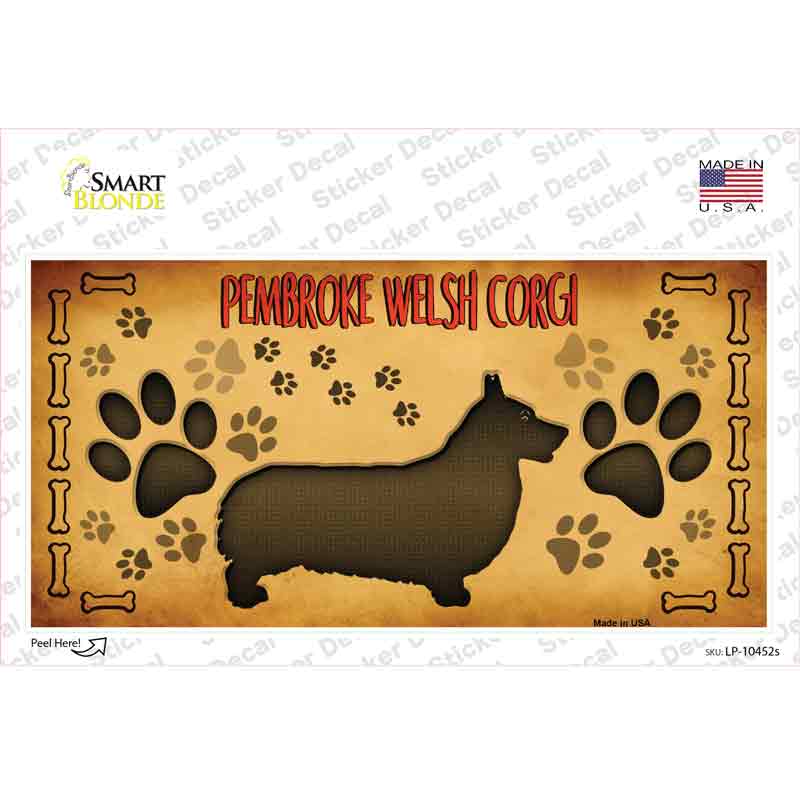 LP-10452s-M Pembroke Welsh Corgi Novelty Sticker Decal - Medium
