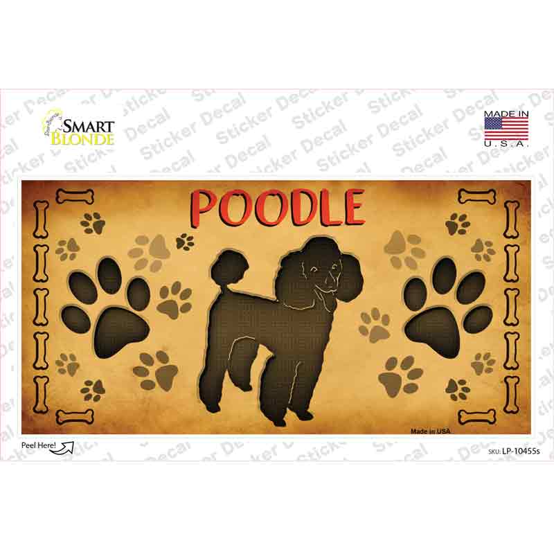 LP-10455s-M Poodle Novelty Sticker Decal - Medium