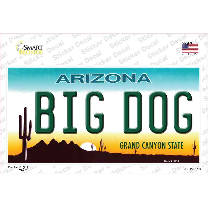 LP-1077s-M Big Dog Arizona Novelty Sticker Decal - Medium