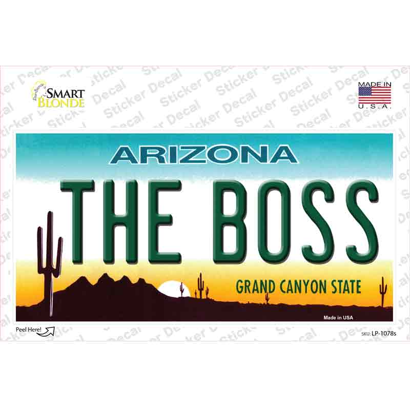 LP-1078s-M The Boss Arizona Novelty Sticker Decal - Medium