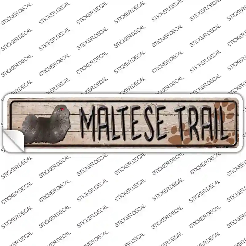 K-072s-S Maltese Trail Novelty Narrow Sticker Decal - Small