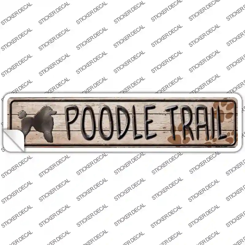 K-081s-S Poodle Trail Novelty Narrow Sticker Decal - Small
