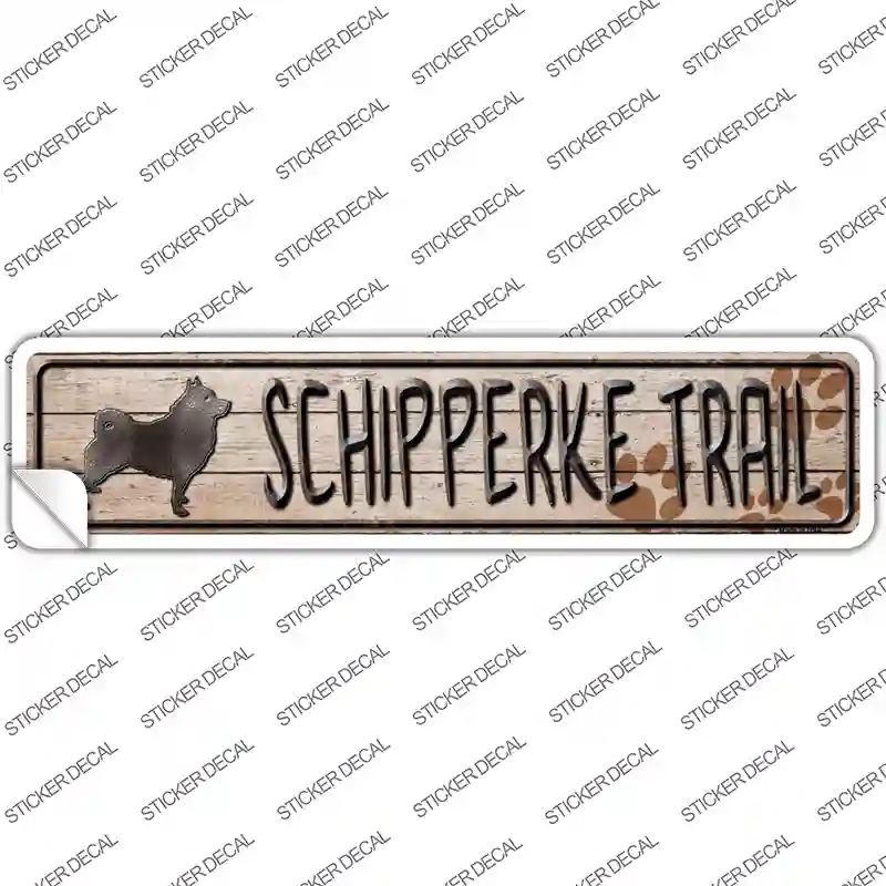 K-083s-L Schipperke Trail Novelty Narrow Sticker Decal - Large