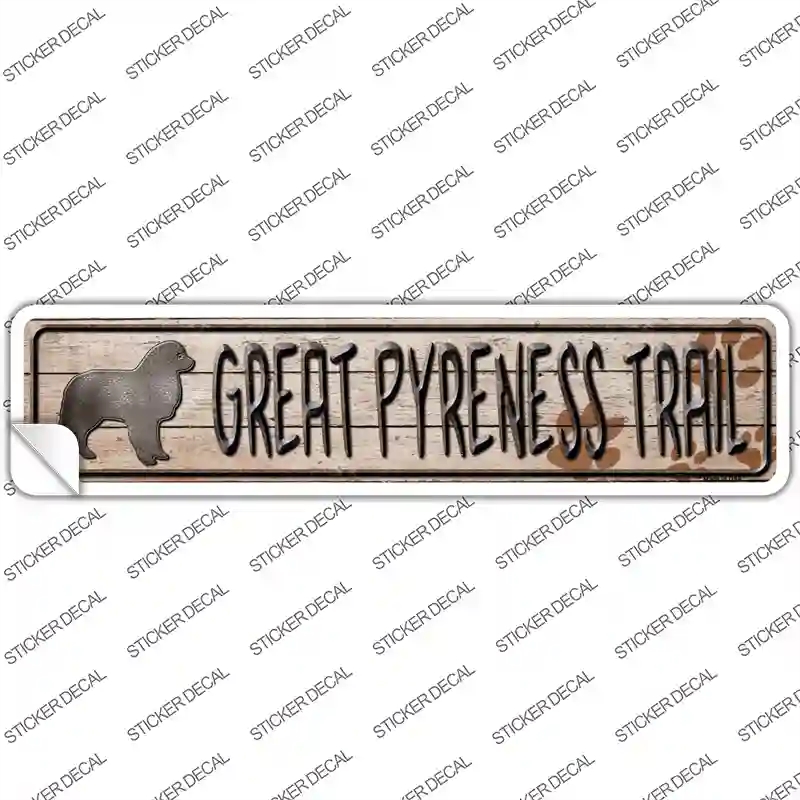 K-114s-S Great Pyrenees Trail Novelty Narrow Sticker Decal - Small