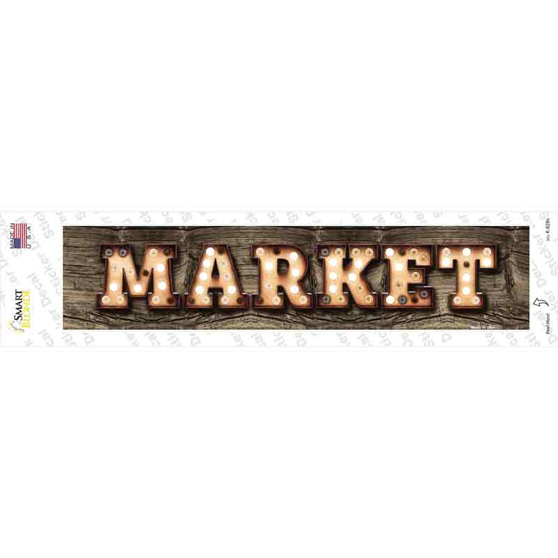 K-828s-M Market Bulb Lettering Novelty Narrow Sticker Decal - Medium