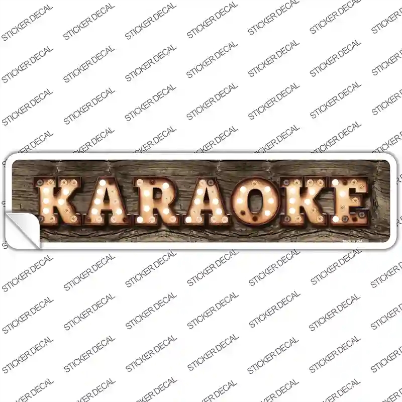 K-831s-S Karaoke Bulb Lettering Novelty Narrow Sticker Decal - Small