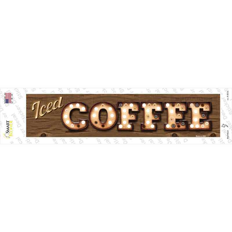 K-833s-M Iced Coffee Bulb Lettering Novelty Narrow Sticker Decal - Medium