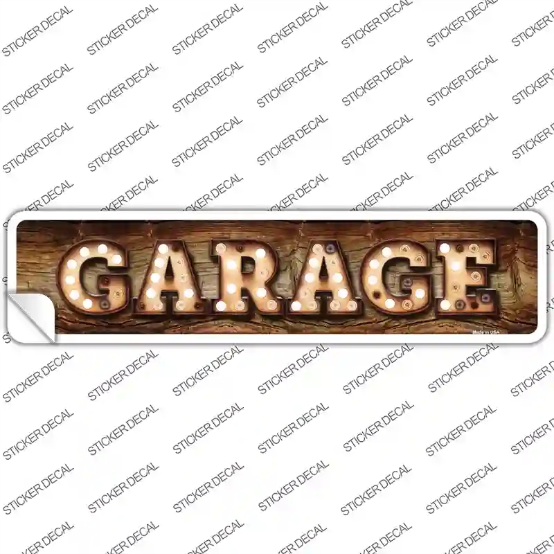 K-839s-S Garage Bulb Lettering Novelty Narrow Sticker Decal - Small