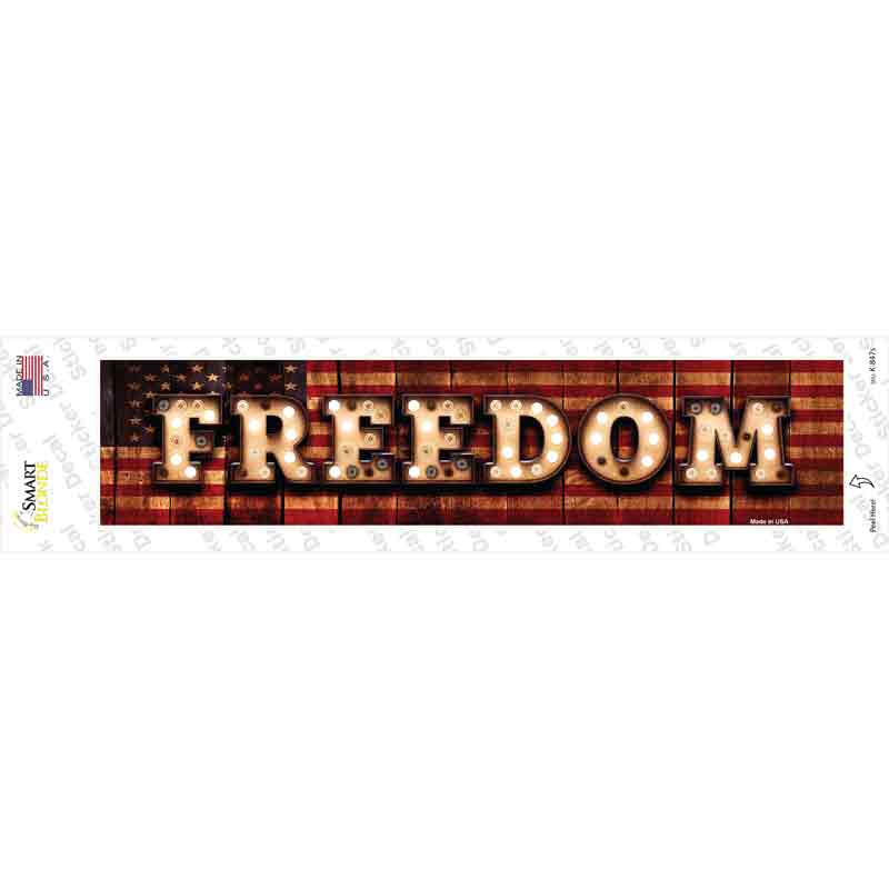 K-847s-M Freedom Bulb Lettering Novelty Narrow Sticker Decal - Medium