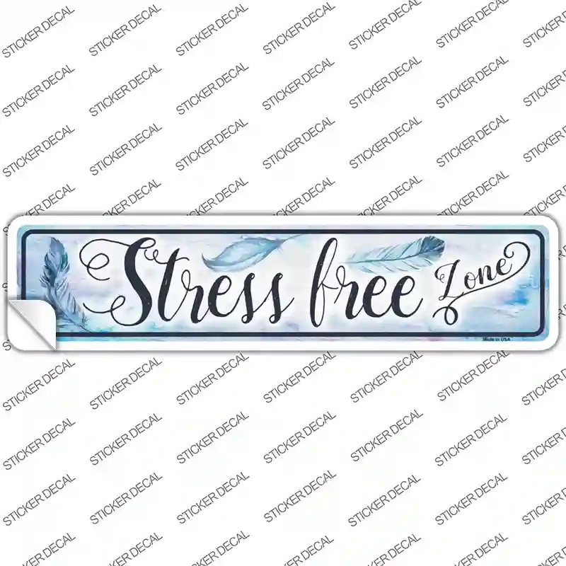 K-861s-L Stress Free Zone Novelty Narrow Sticker Decal - Large