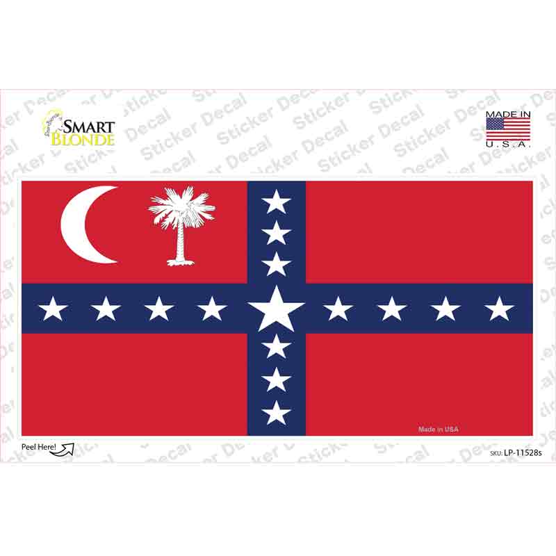 LP-11528s-M South Carolina Sovereignty Flag Novelty Sticker Decal - Medium