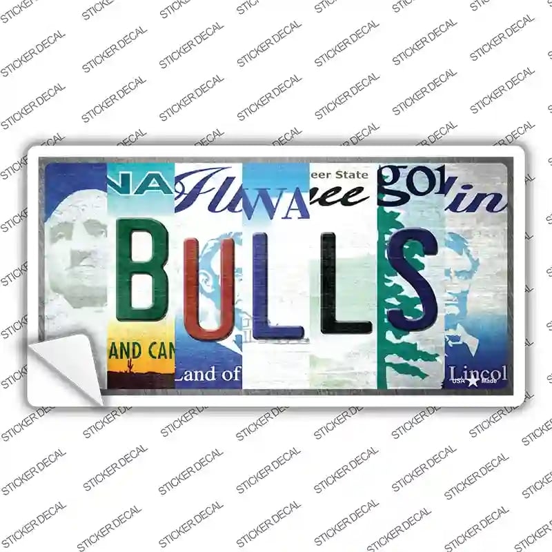 LP-13214s-XL Bulls Strip Art Novelty Sticker Decal - Extra Large