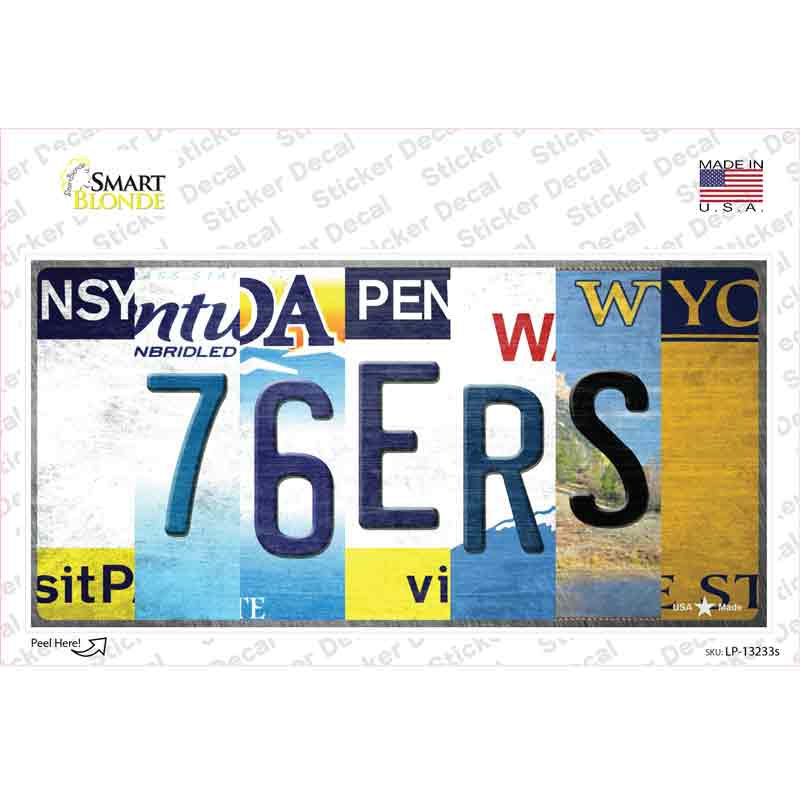 LP-13233s-M 76ers Strip Art Novelty Sticker Decal - Medium