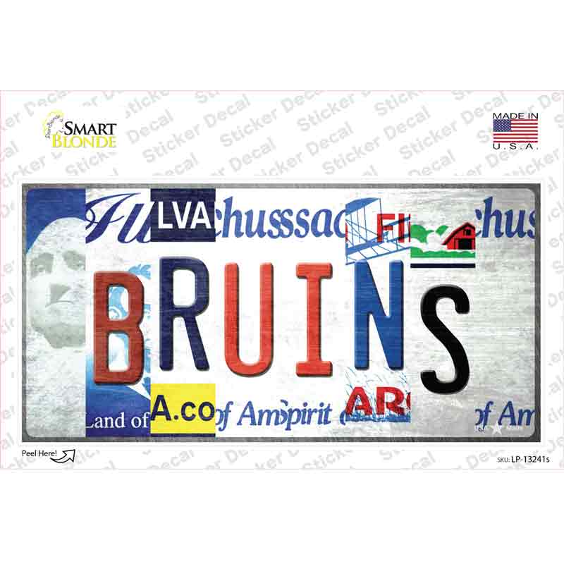 LP-13241s-M Bruins Strip Art Novelty Sticker Decal - Medium