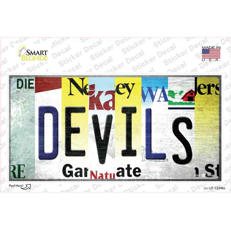LP-13246s-M Devils Strip Art Novelty Sticker Decal - Medium