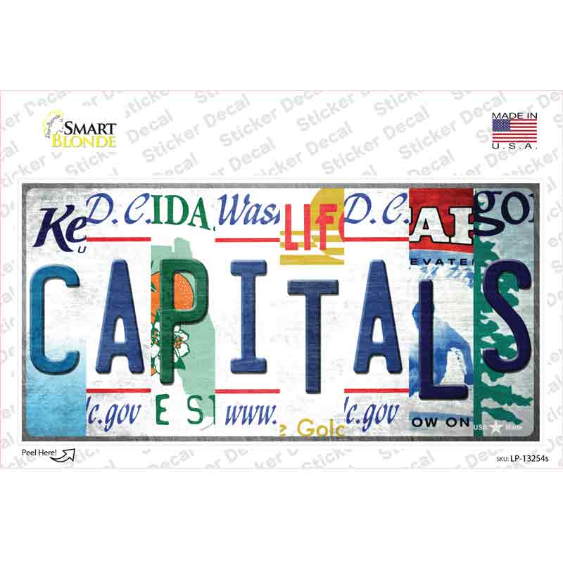 LP-13254s-M Capitals Strip Art Novelty Sticker Decal - Medium