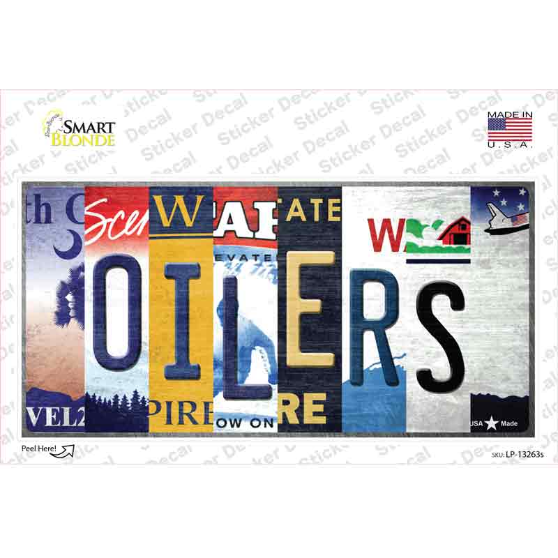LP-13263s-M Oilers Strip Art Novelty Sticker Decal - Medium