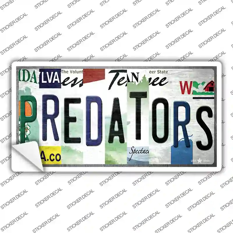 LP-13266s-L Predators Strip Art Novelty Sticker Decal - Large