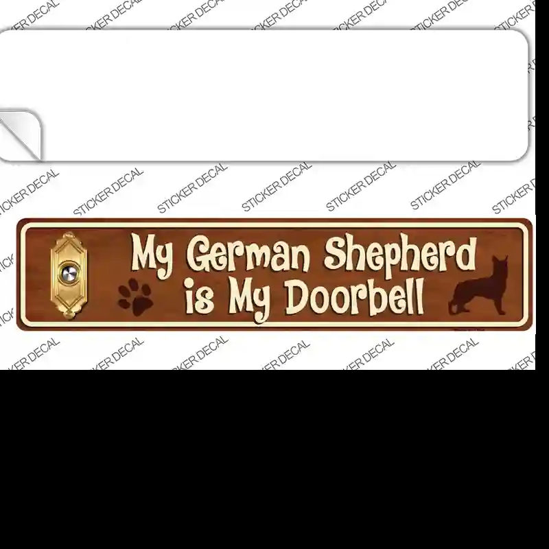 K-623s-S German Shepherd is Doorbell Novelty Narrow Sticker Decal - Small
