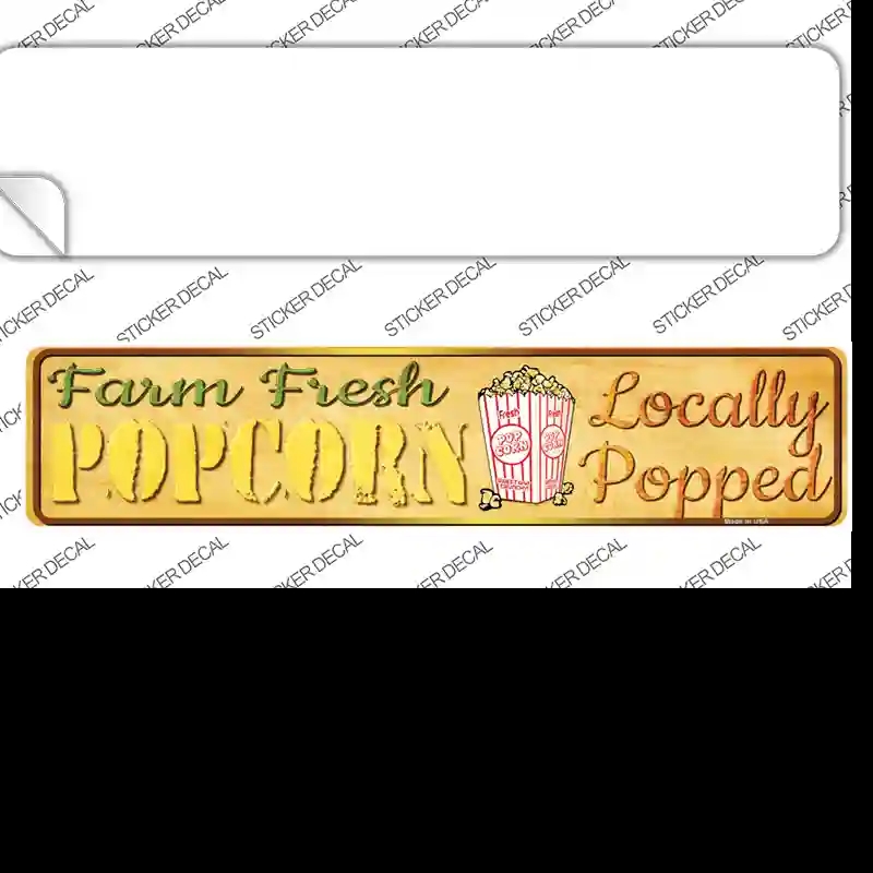K-668s-S Farm Fresh Popcorn Novelty Narrow Sticker Decal - Small