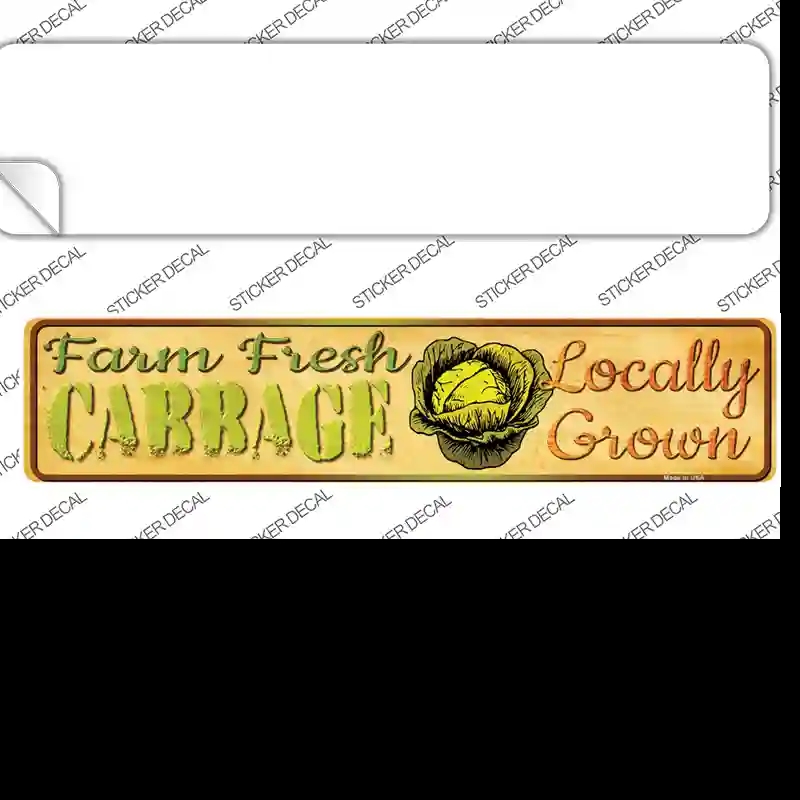 K-703s-L Farm Fresh Cabbage Novelty Narrow Sticker Decal - Large