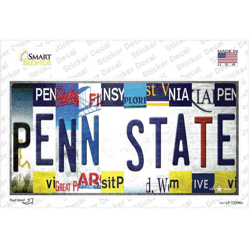LP-13296s-M Penn State Strip Art Novelty Sticker Decal - Medium