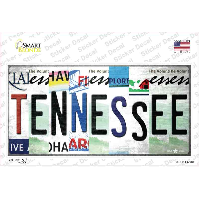 LP-13298s-M Tennessee Strip Art Novelty Sticker Decal - Medium