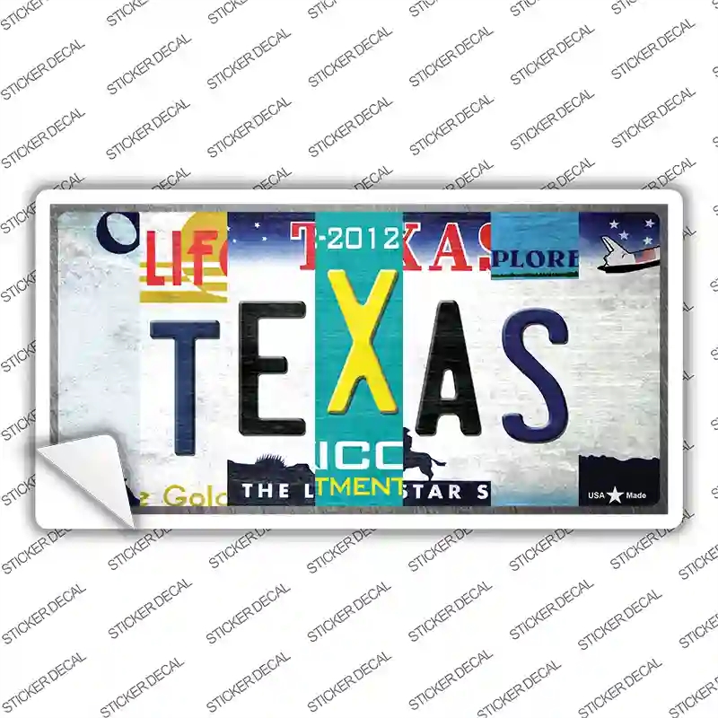 LP-13300s-S Texas Strip Art Novelty Sticker Decal - Small