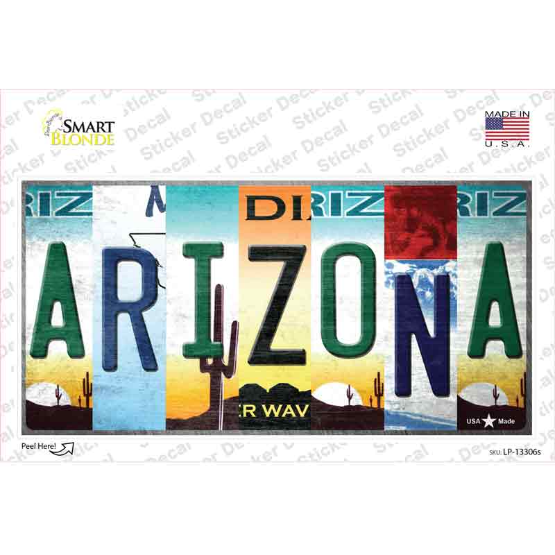 LP-13306s-M Arizona Strip Art Novelty Sticker Decal - Medium