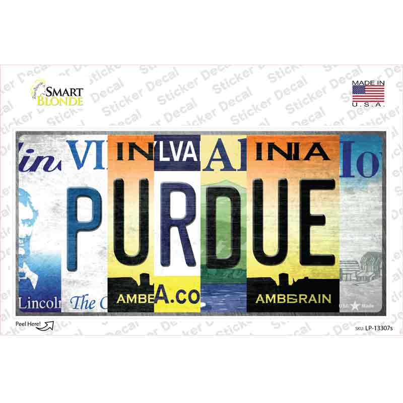 LP-13307s-M Purdue Strip Art Novelty Sticker Decal - Medium