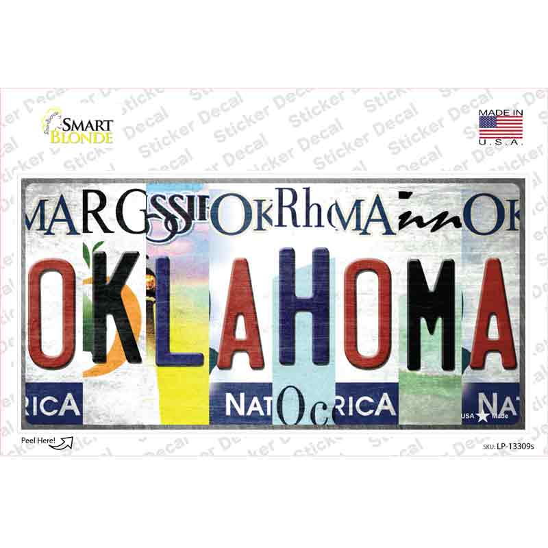 LP-13309s-M Oklahoma Strip Art Novelty Sticker Decal - Medium