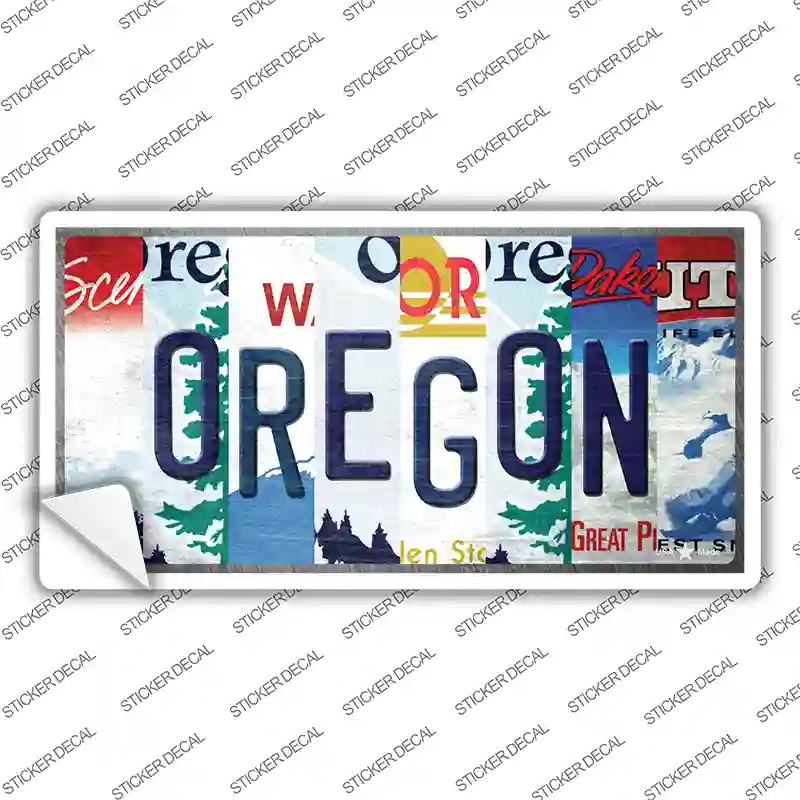 LP-13310s-L Oregon Strip Art Novelty Sticker Decal - Large