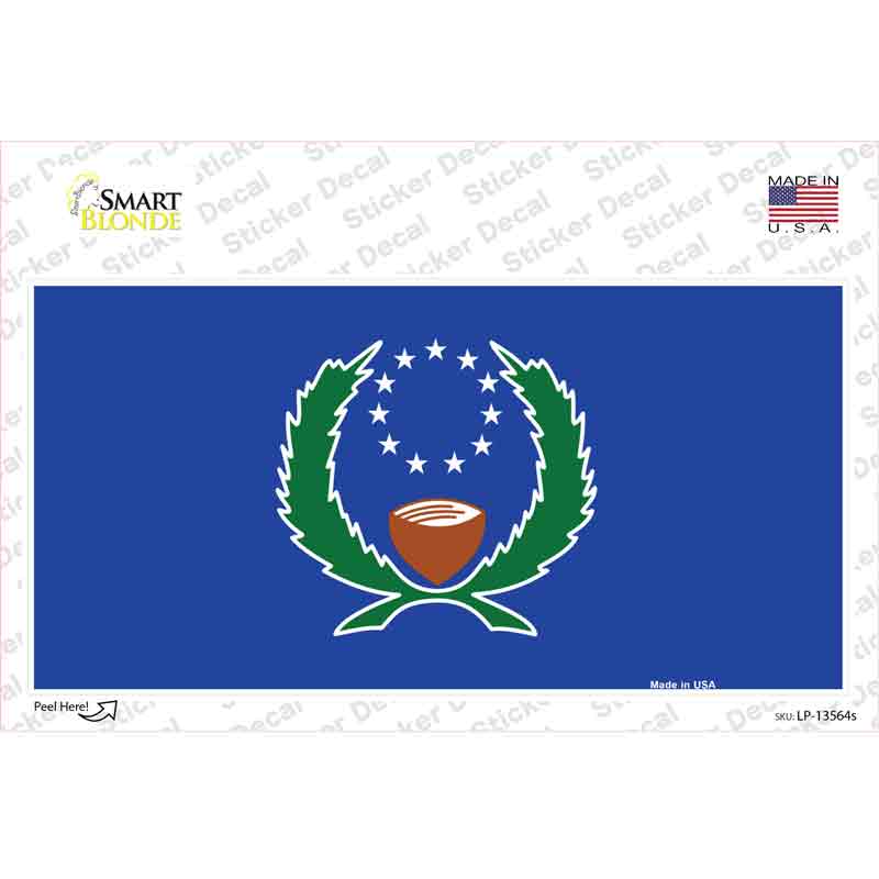 LP-13564s-M Pohnpei Flag Novelty Sticker Decal - Medium