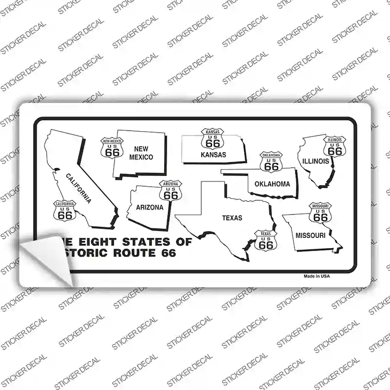 LP-098s-S Route 66 Historic States Novelty Sticker Decal - Small