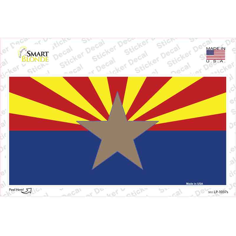LP-1037s-M Arizona Big Star State Flag Novelty Sticker Decal - Medium
