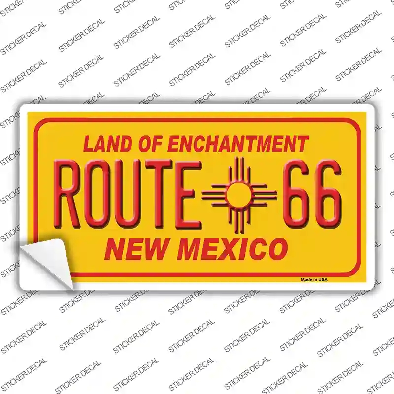 LP-103s-L Route 66 Yellow   Mexico Novelty Sticker Decal - Large