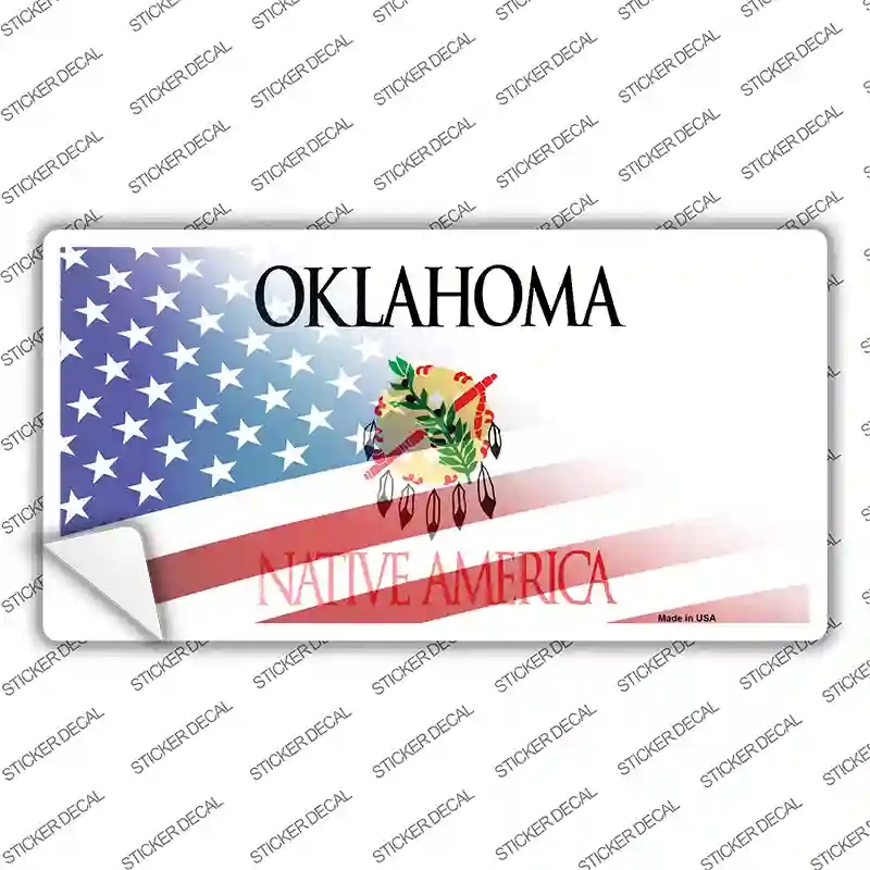 LP-12365s-S Oklahoma with American Flag Novelty Sticker Decal - Small