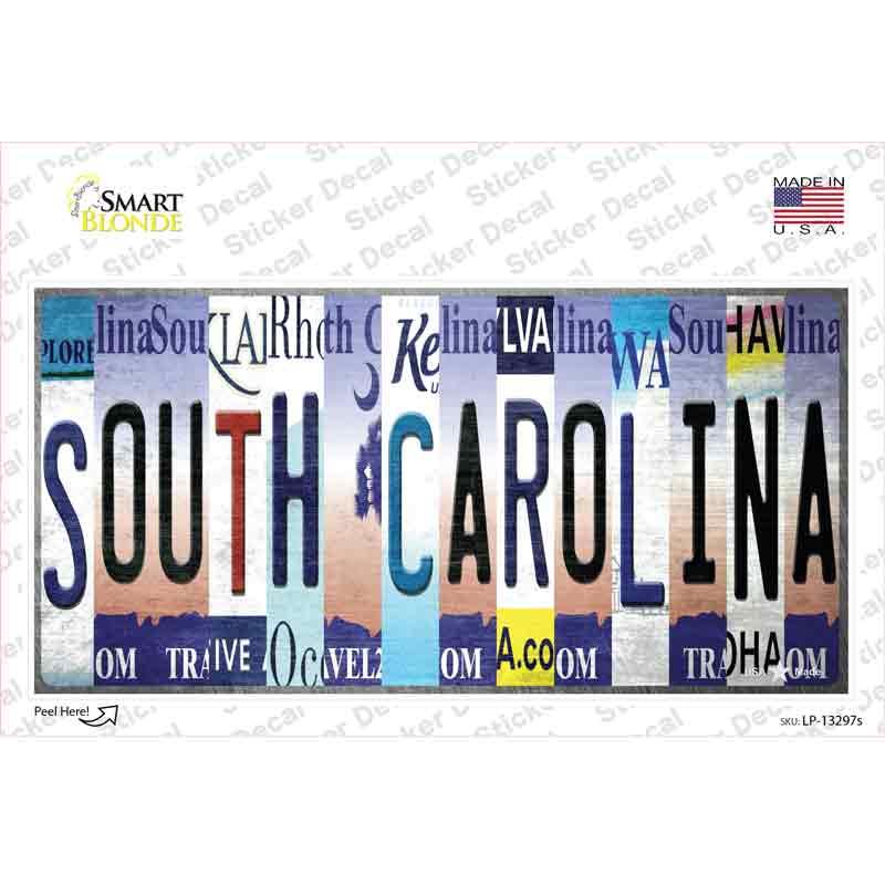 LP-13297s-M South Carolina Strip Art Novelty Sticker Decal - Medium