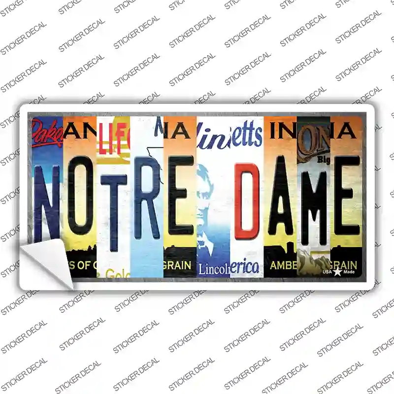 LP-13303s-S Notre Dame Strip Art Novelty Sticker Decal - Small